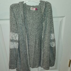 SO Gray Cardigan with Lace Details